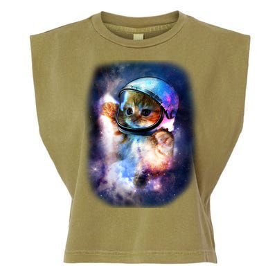 Astronaut Cat In Space Garment-Dyed Women's Muscle Tee