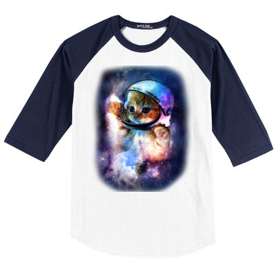 Astronaut Cat In Space Baseball Sleeve Shirt