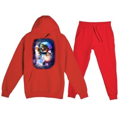 Astronaut Cat In Space Premium Hooded Sweatsuit Set