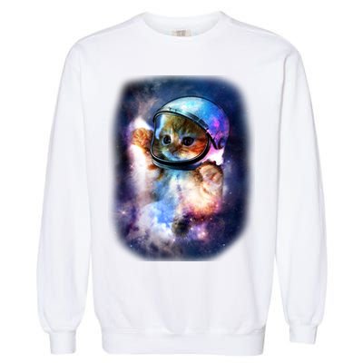 Astronaut Cat In Space Garment-Dyed Sweatshirt