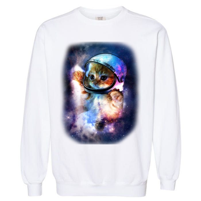 Astronaut Cat In Space Garment-Dyed Sweatshirt