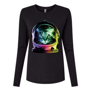 Astronaut Cat Space Helmet Womens Cotton Relaxed Long Sleeve T-Shirt