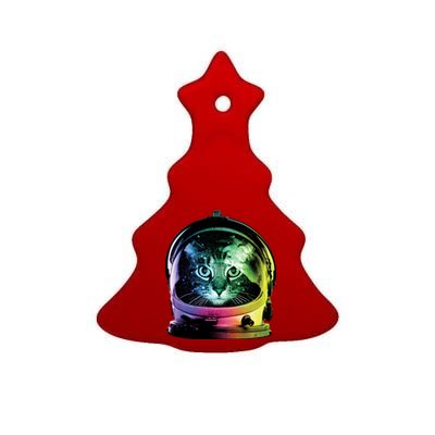 Astronaut Cat Space Helmet Ceramic Tree Ornament