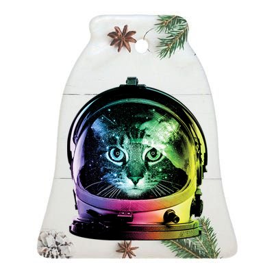 Astronaut Cat Space Helmet Ceramic Bell Ornament