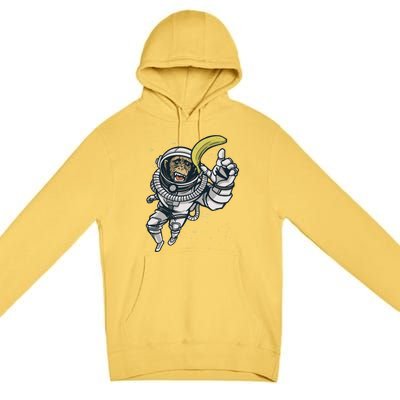 Astronaut Chimp Banana Premium Pullover Hoodie