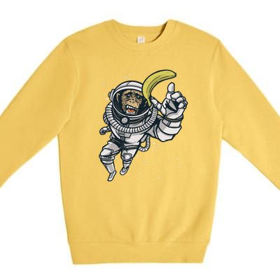 Astronaut Chimp Banana Premium Crewneck Sweatshirt