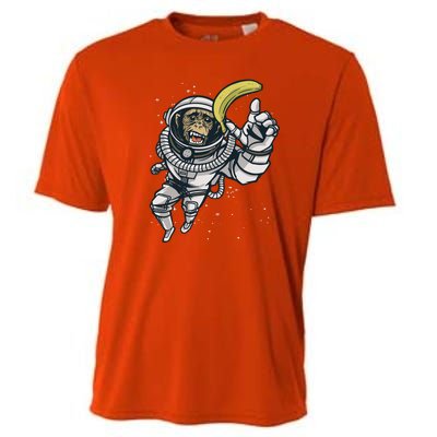 Astronaut Chimp Banana Cooling Performance Crew T-Shirt