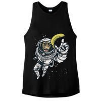 Astronaut Chimp Banana Ladies PosiCharge Tri-Blend Wicking Tank