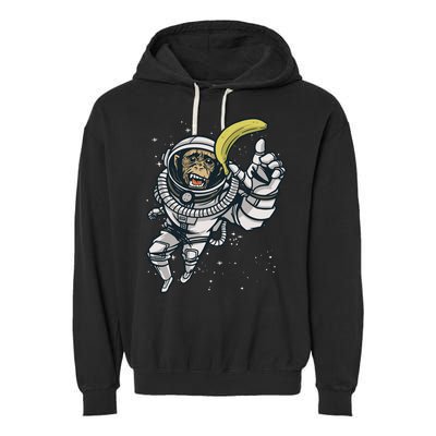 Astronaut Chimp Banana Garment-Dyed Fleece Hoodie
