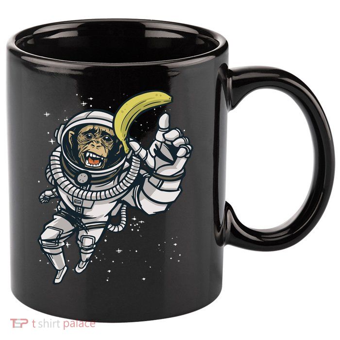 Astronaut Chimp Banana 11oz C Handle Ceramic Mug