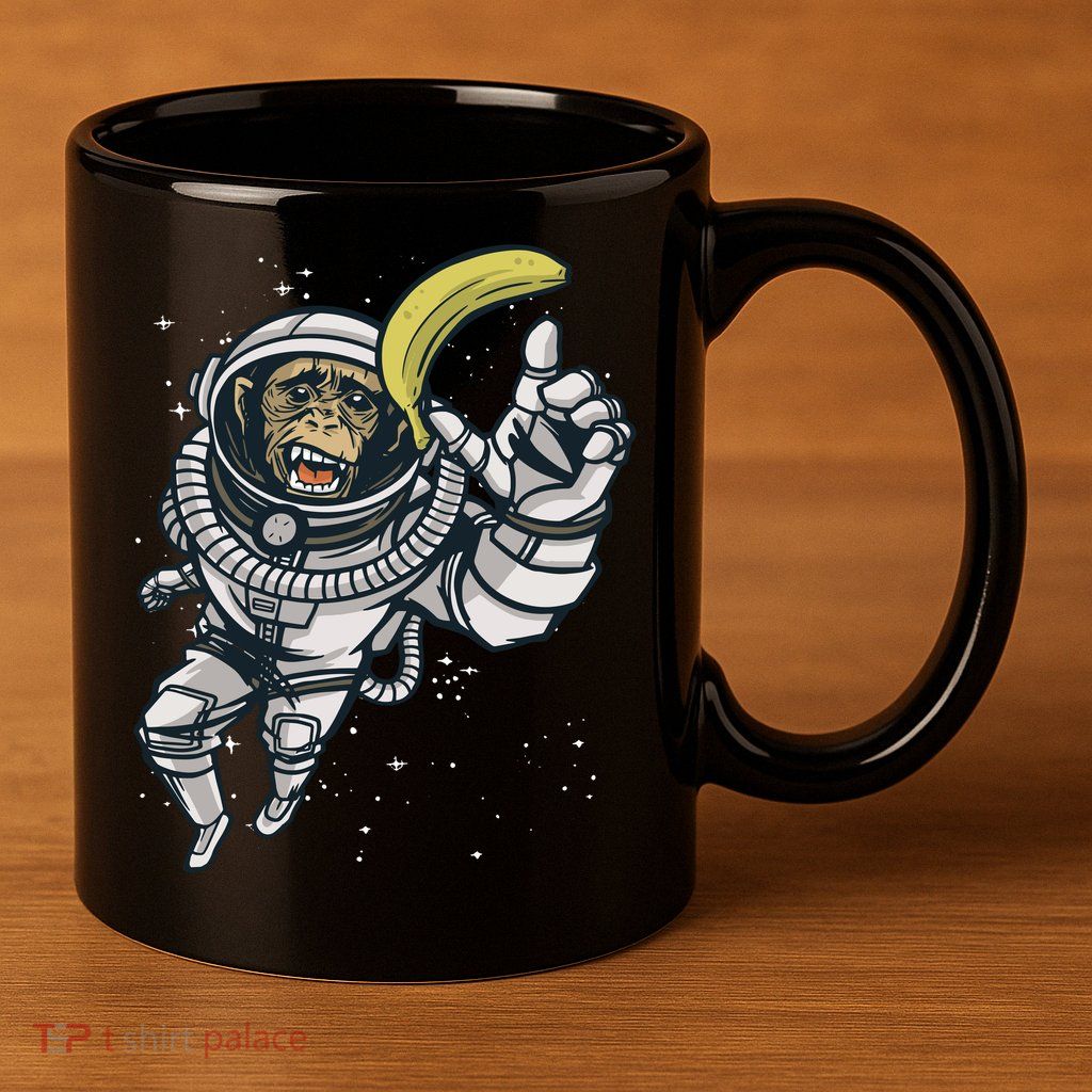 Astronaut Chimp Banana 11oz C Handle Ceramic Mug