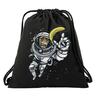 Astronaut Chimp Banana Drawstring Bag