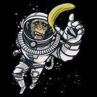 Astronaut Chimp Banana Drawstring Bag