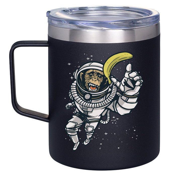 Astronaut Chimp Banana 12oz Stainless Steel Coffee Mug