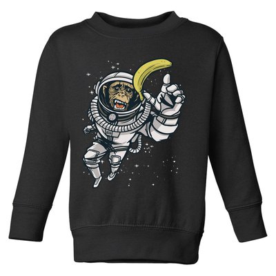 Astronaut Chimp Banana Toddler Sweatshirt