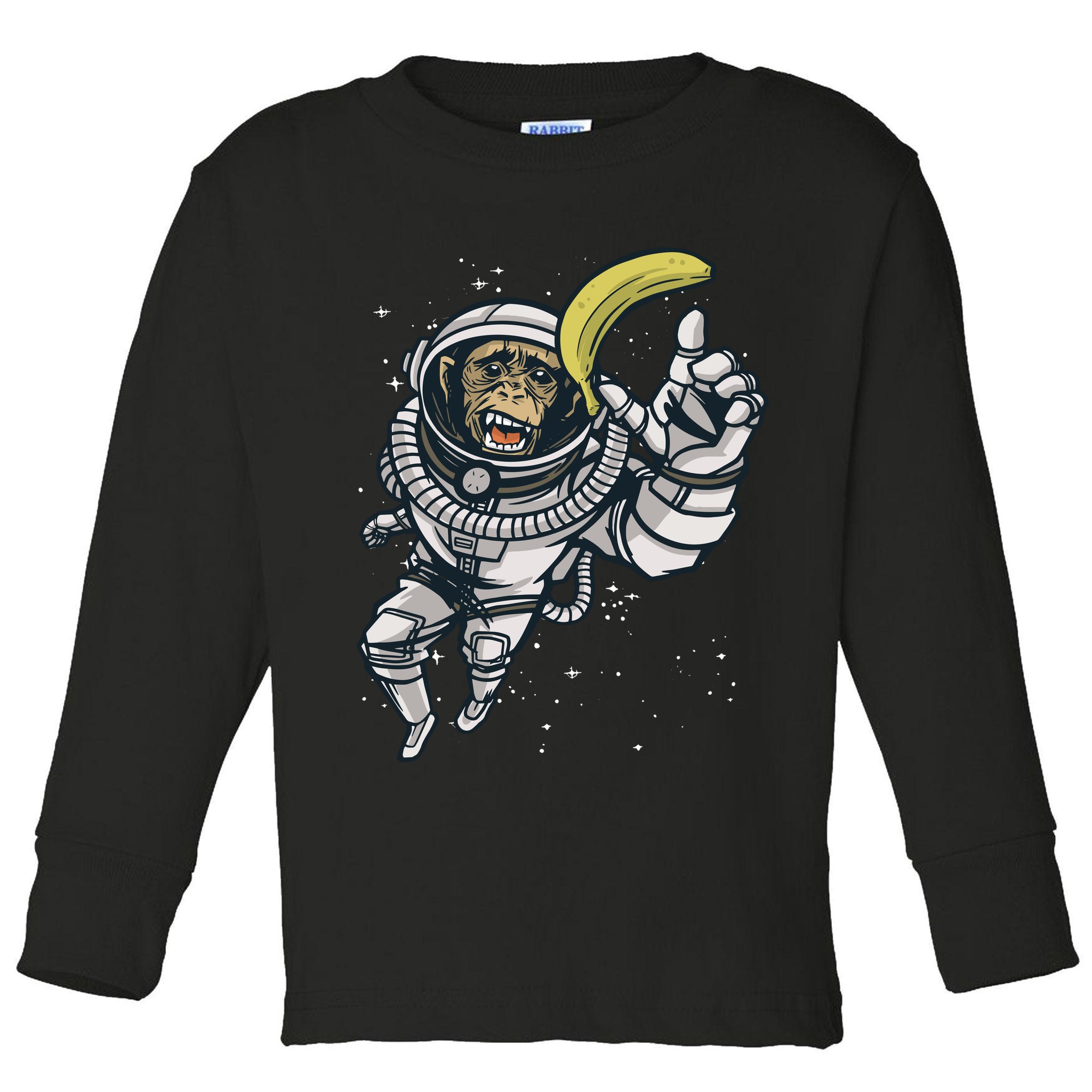 Astronaut Chimp Banana Toddler Long Sleeve Shirt