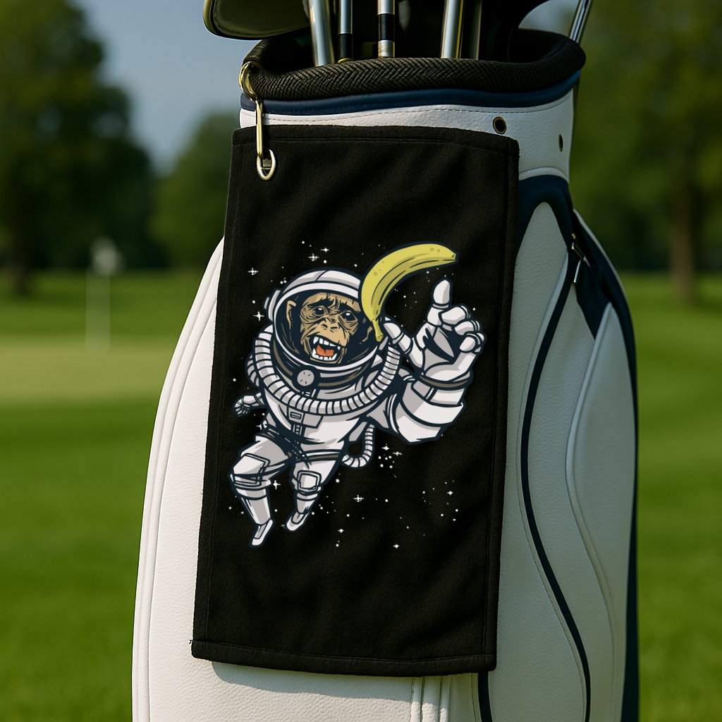 Astronaut Chimp Banana Golf Towel