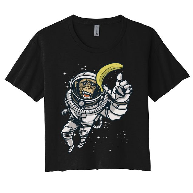 Astronaut Chimp Banana Crop Top
