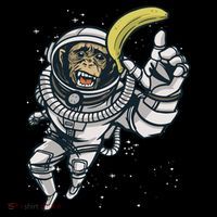 Astronaut Chimp Banana Cropped Pullover Crew