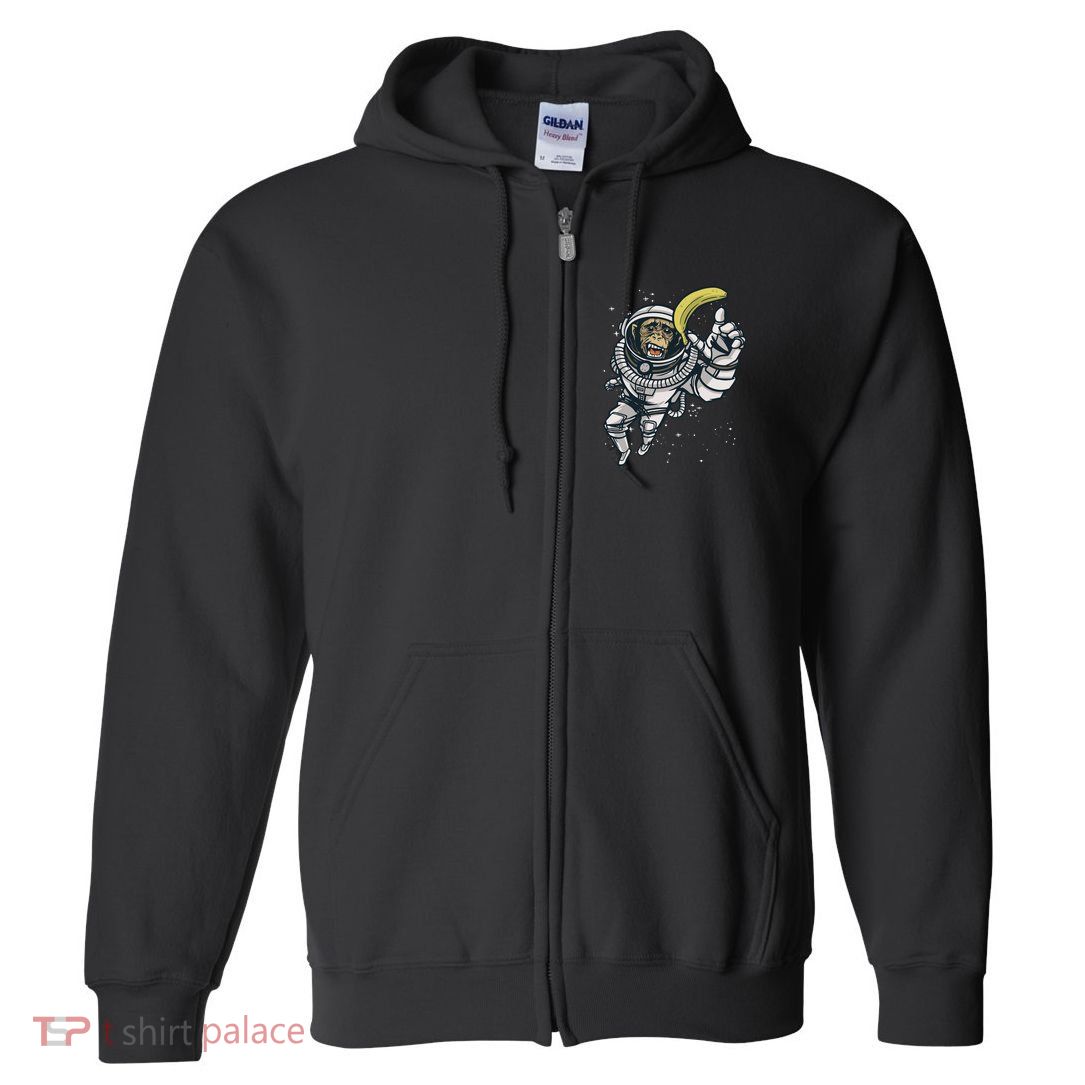Astronaut Chimp Banana Full Zip Hoodie