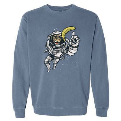 Astronaut Chimp Banana Garment-Dyed Sweatshirt