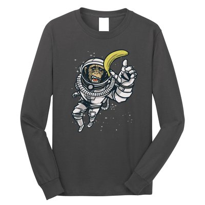 Astronaut Chimp Banana Long Sleeve Shirt