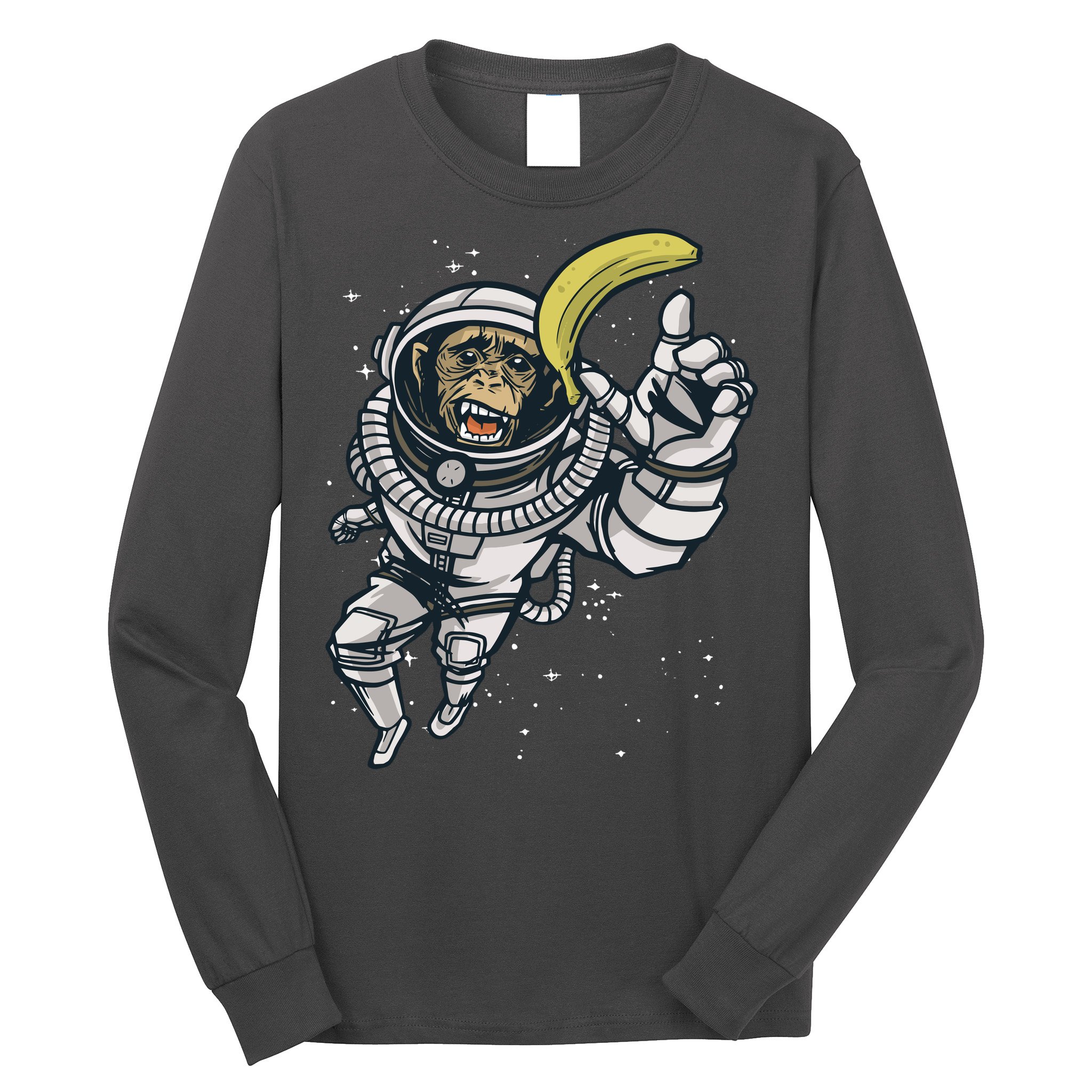 Astronaut Chimp Banana Long Sleeve Shirt