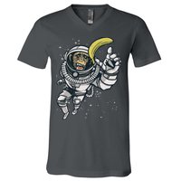 Astronaut Chimp Banana V-Neck T-Shirt