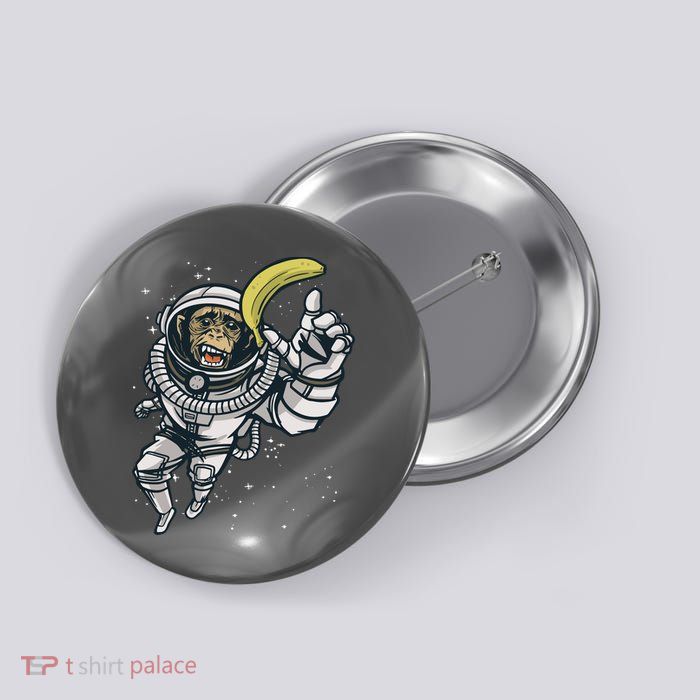 Astronaut Chimp Banana Button