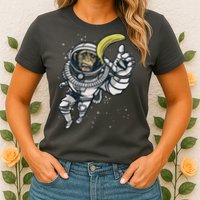 Astronaut Chimp Banana Womens T-Shirt