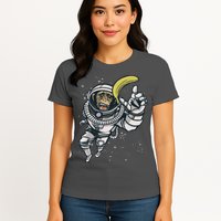 Astronaut Chimp Banana Womens T-Shirt
