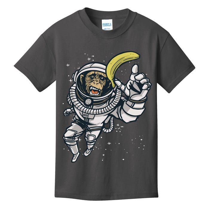 Astronaut Chimp Banana Kids T-Shirt