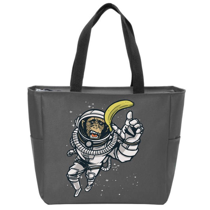 Astronaut Chimp Banana Zip Tote Bag