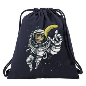 Astronaut Chimp Banana Drawstring Bag