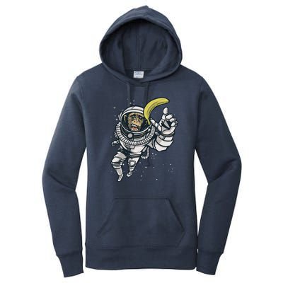 Astronaut Chimp Banana Women's Pullover Hoodie