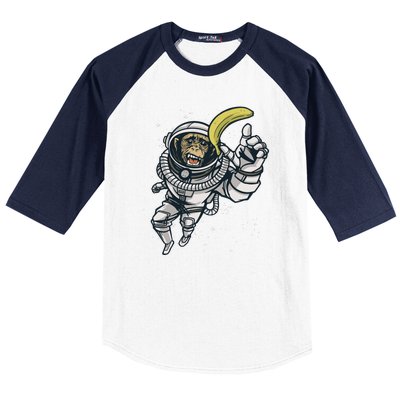 Astronaut Chimp Banana Baseball Sleeve Shirt