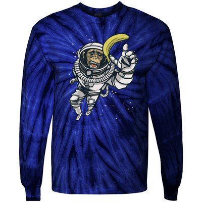 Astronaut Chimp Banana Tie-Dye Long Sleeve Shirt