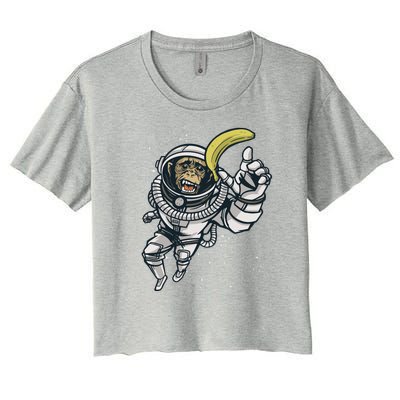 Astronaut Chimp Banana Women's Crop Top Tee