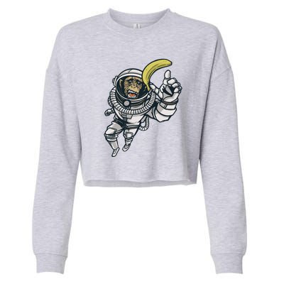 Astronaut Chimp Banana Cropped Pullover Crew