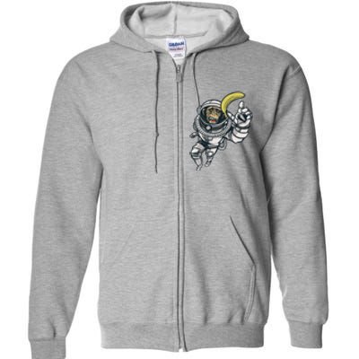 Astronaut Chimp Banana Full Zip Hoodie