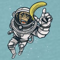 Astronaut Chimp Banana Sueded Cloud Jersey T-Shirt