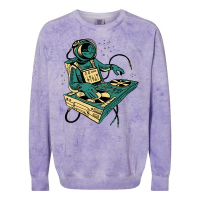 Astronaut Djing Space Colorblast Crewneck Sweatshirt