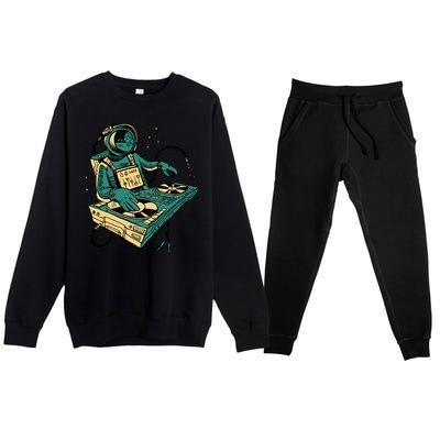 Astronaut Djing Space Premium Crewneck Sweatsuit Set