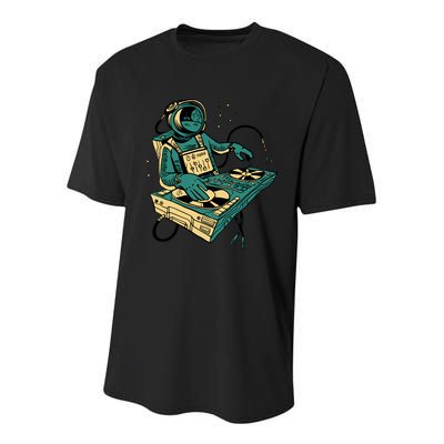 Astronaut Djing Space Youth Performance Sprint T-Shirt