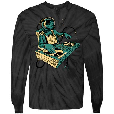 Astronaut Djing Space Tie-Dye Long Sleeve Shirt