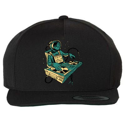 Astronaut Djing Space Wool Snapback Cap