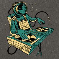 Astronaut Djing Space Cotton Canvas Backpack