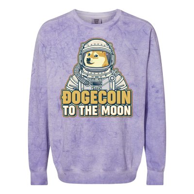 Astronaut Dogecoin To The Moon Crypto Colorblast Crewneck Sweatshirt