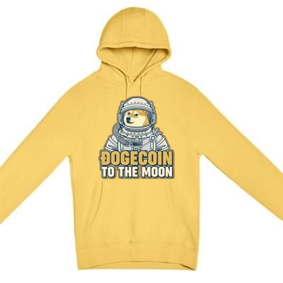 Astronaut Dogecoin To The Moon Crypto Premium Pullover Hoodie