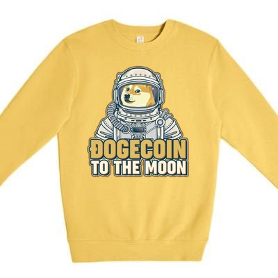 Astronaut Dogecoin To The Moon Crypto Premium Crewneck Sweatshirt